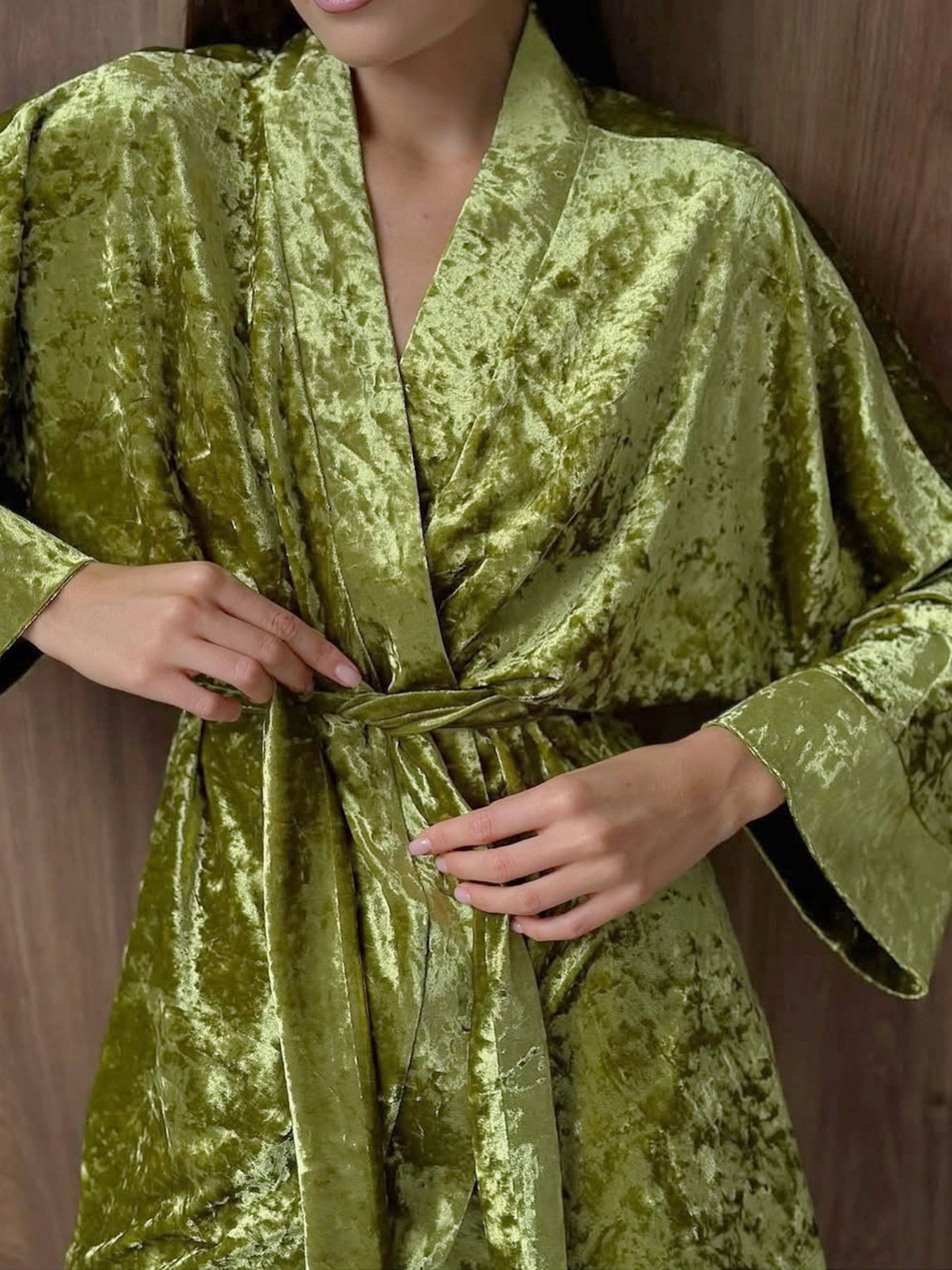 Women’s Velvet Tie Waist Lounge Set - Cozy Long Sleeve Top & Pants