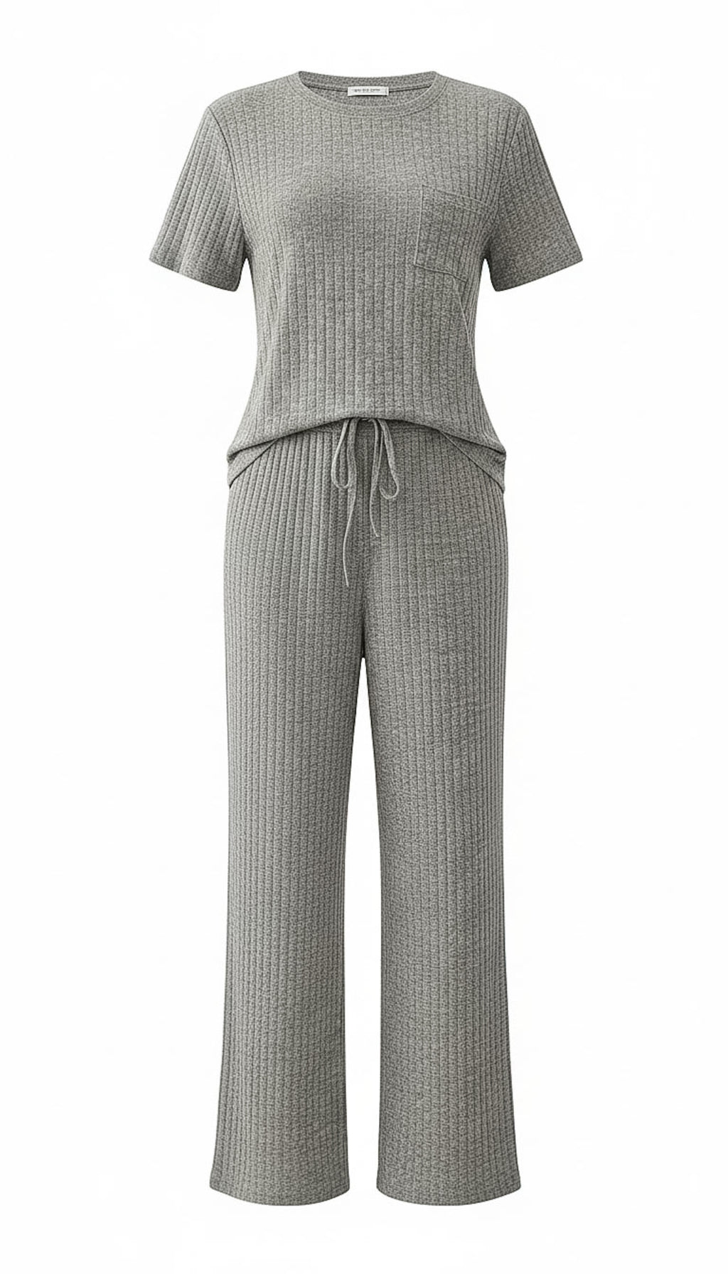 Refined Ribbed Knit Two-Piece Lounge Set
