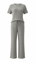 Refined Ribbed Knit Two-Piece Lounge Set