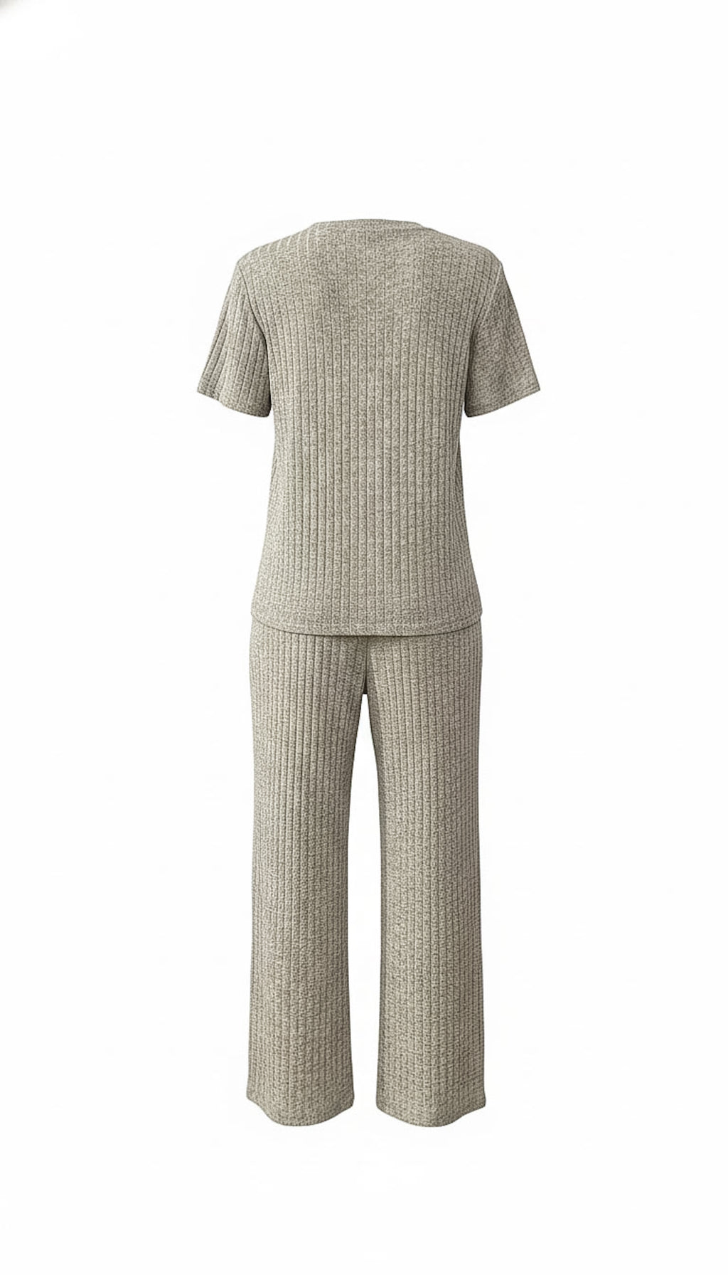 Refined Ribbed Knit Two-Piece Lounge Set