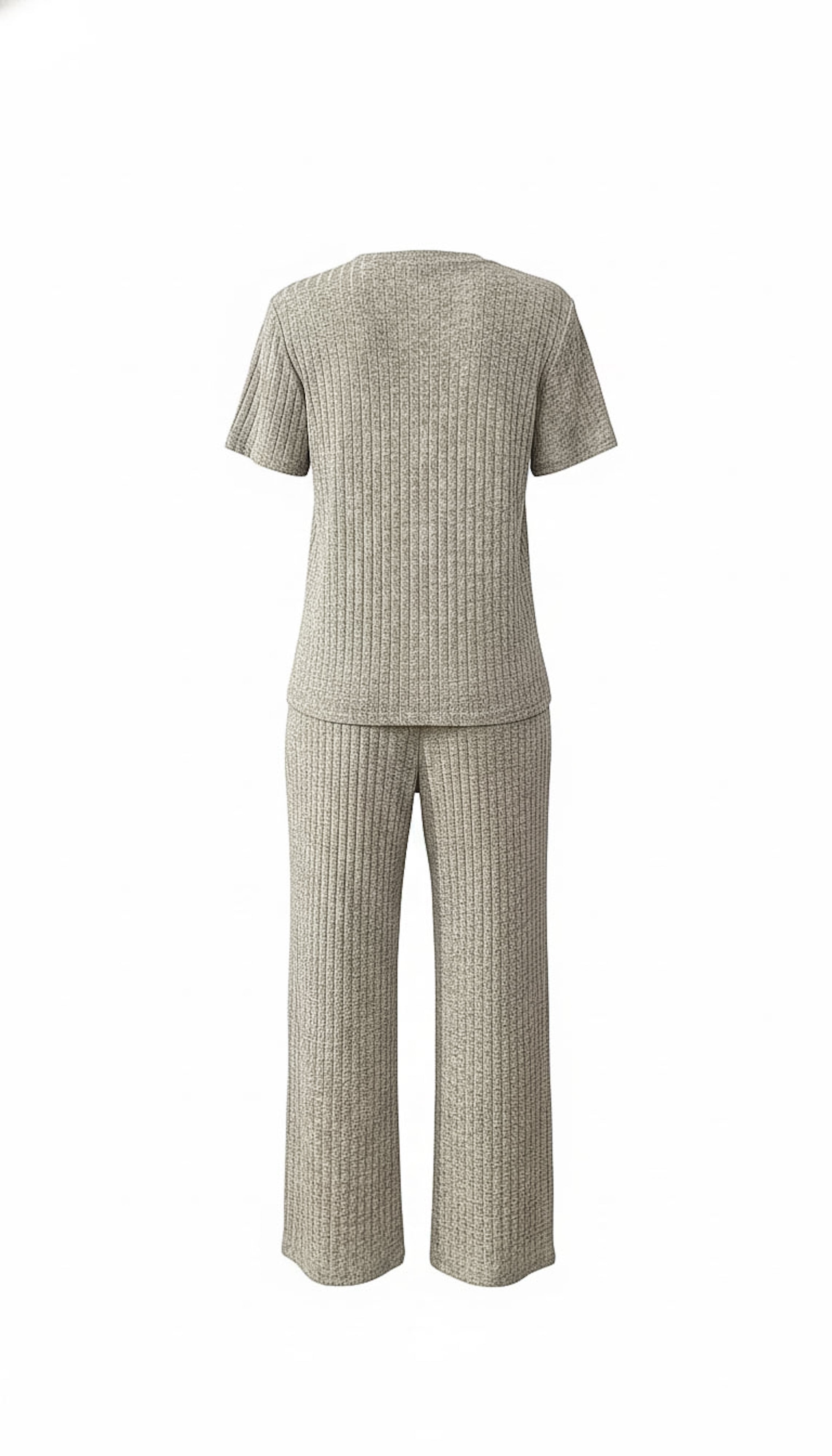 Refined Ribbed Knit Two-Piece Lounge Set