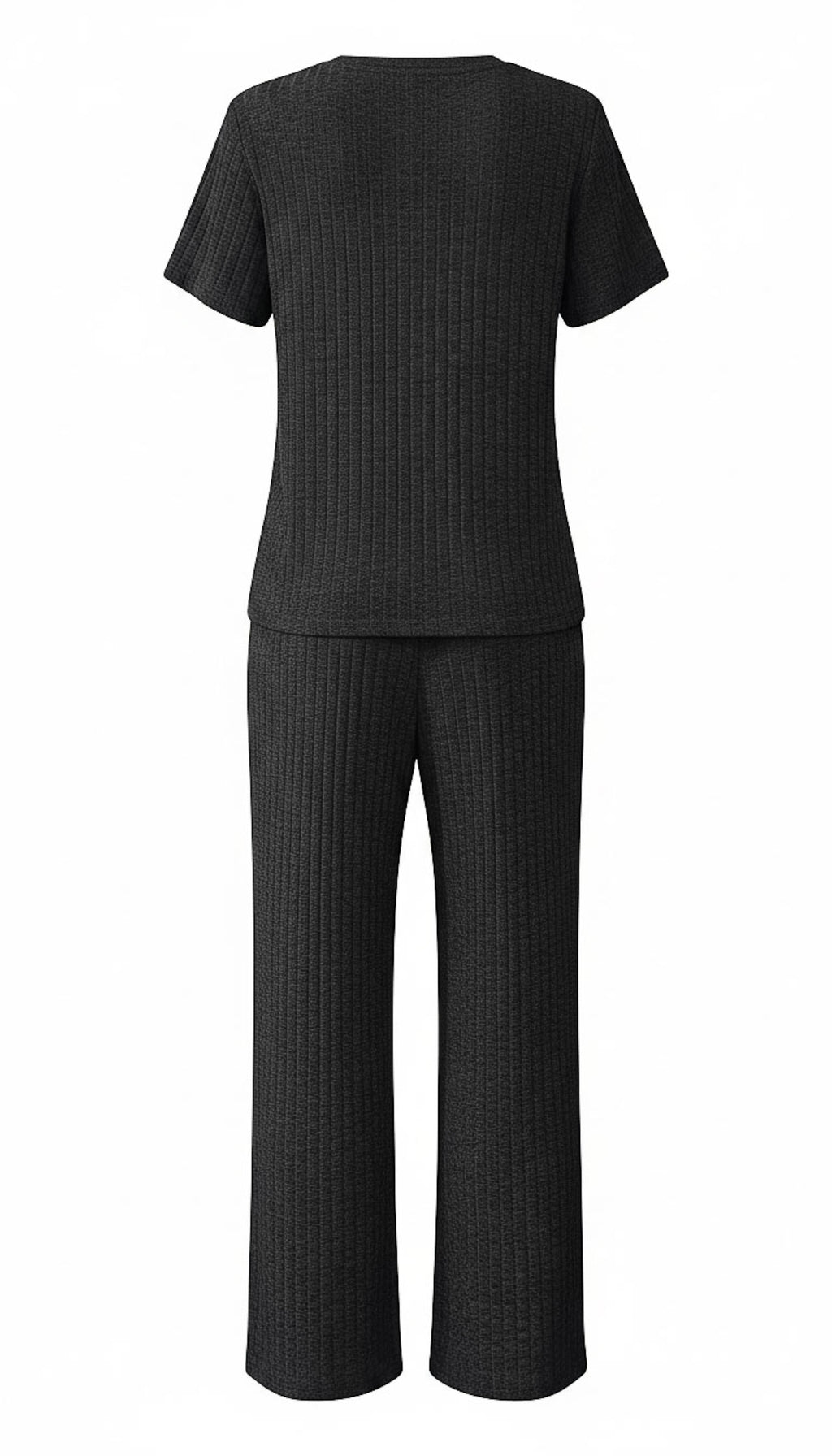 Refined Ribbed Knit Two-Piece Lounge Set