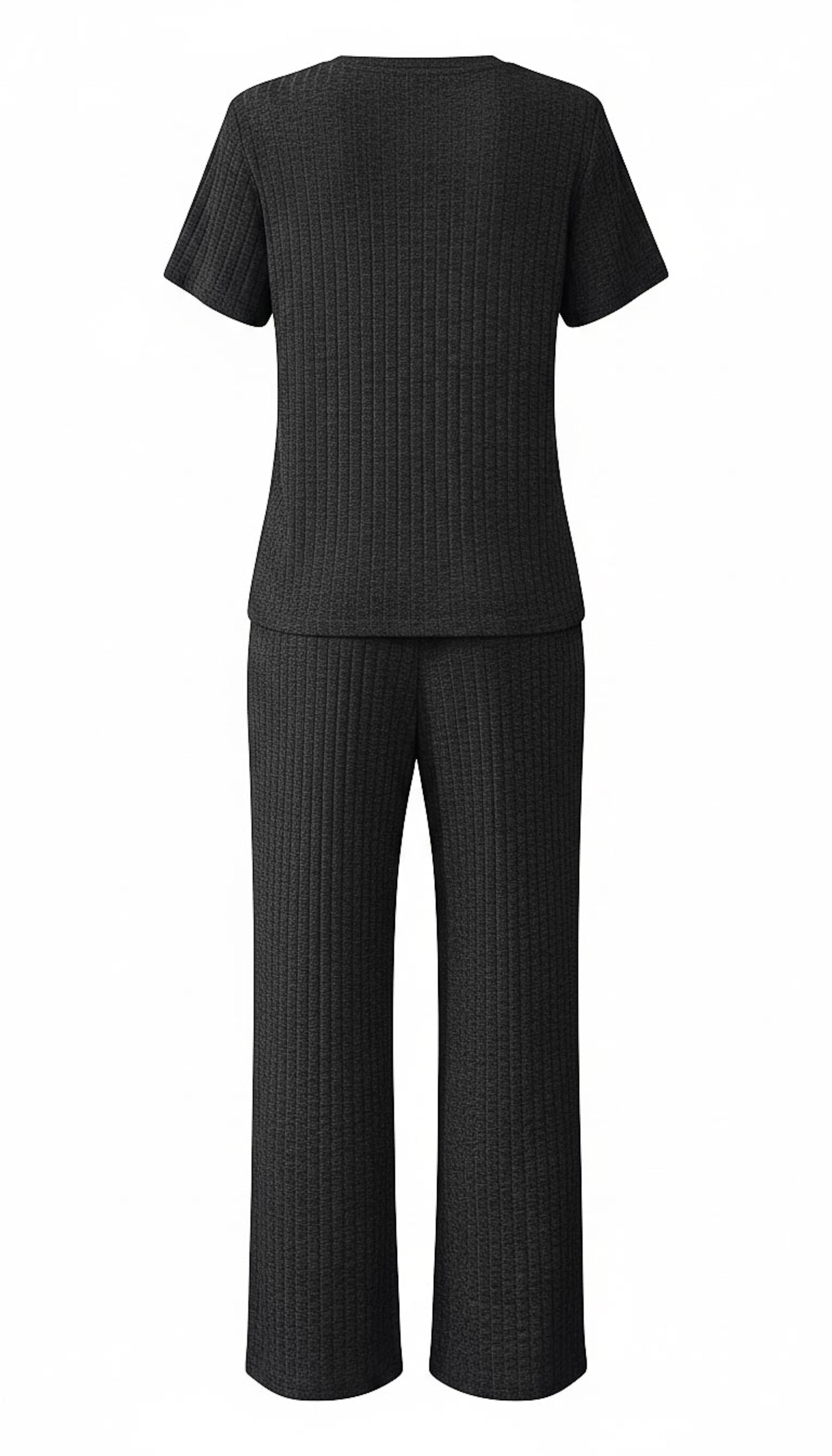 Refined Ribbed Knit Two-Piece Lounge Set