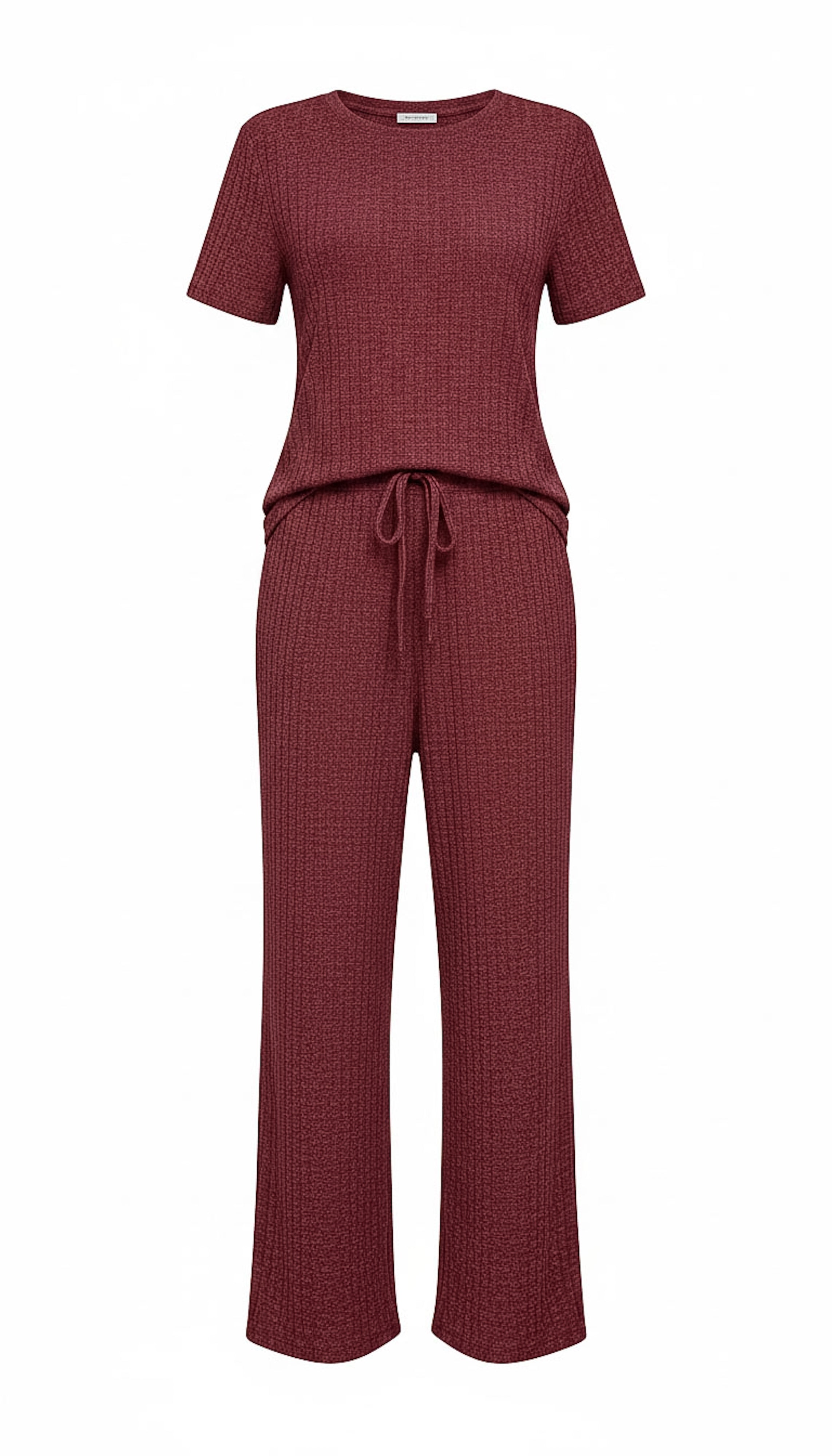 Refined Ribbed Knit Two-Piece Lounge Set