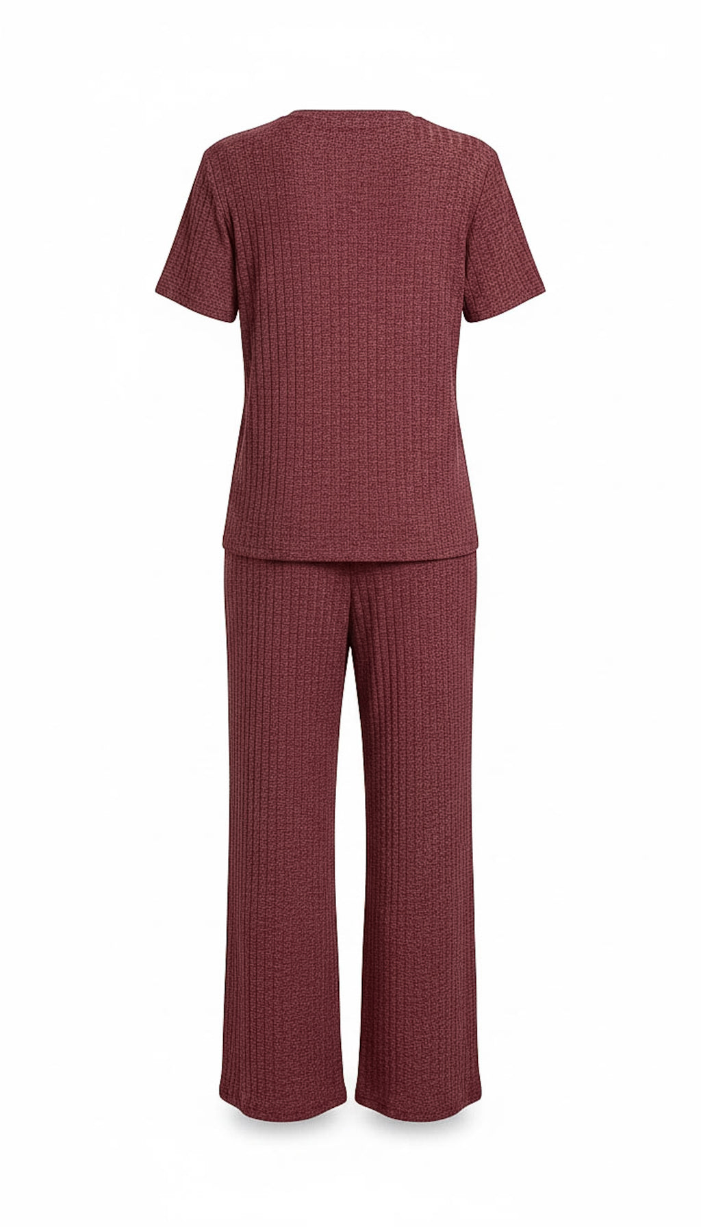 Refined Ribbed Knit Two-Piece Lounge Set