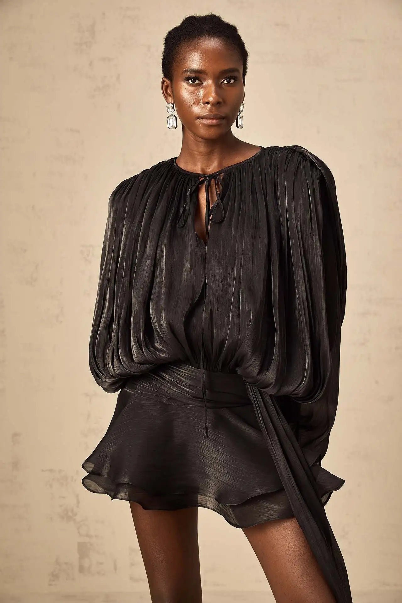 Elegant Chiffon Ruffle Dress