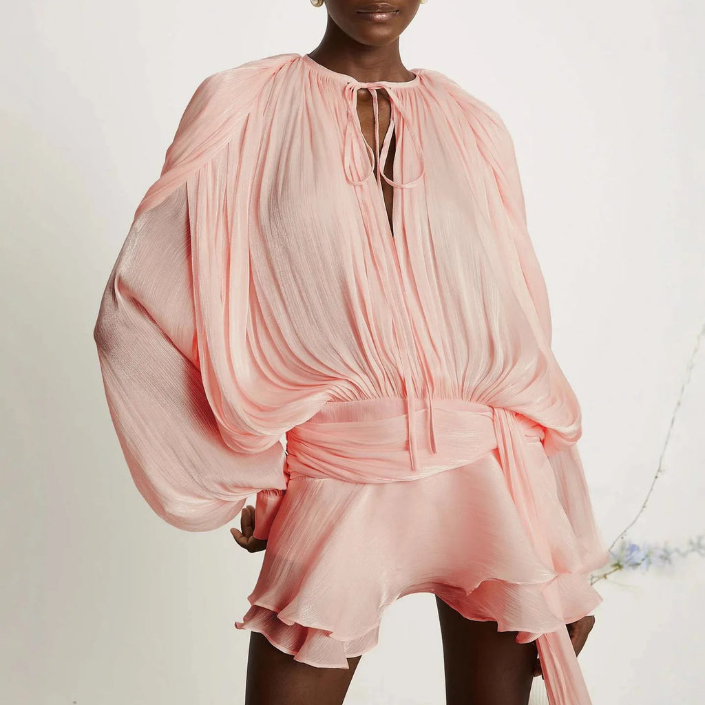 Elegant Chiffon Ruffle Dress
