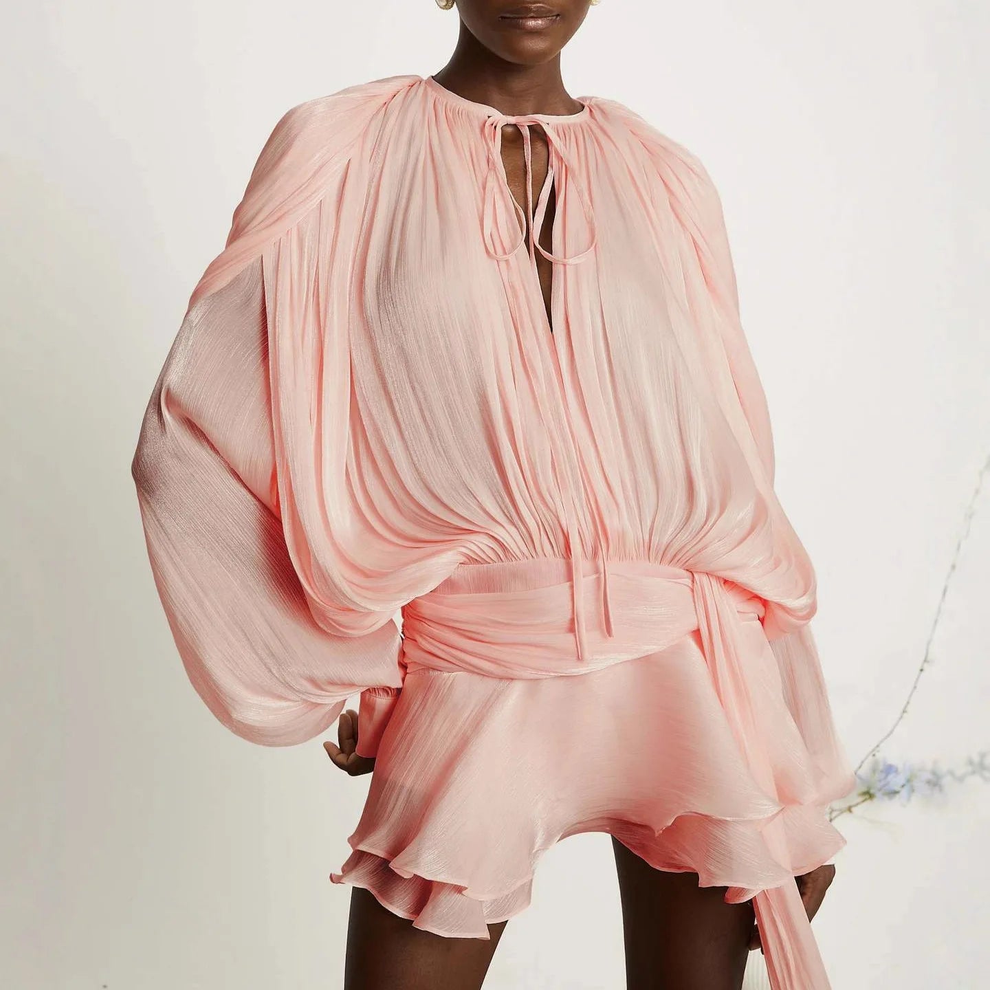 Elegant Chiffon Ruffle Dress