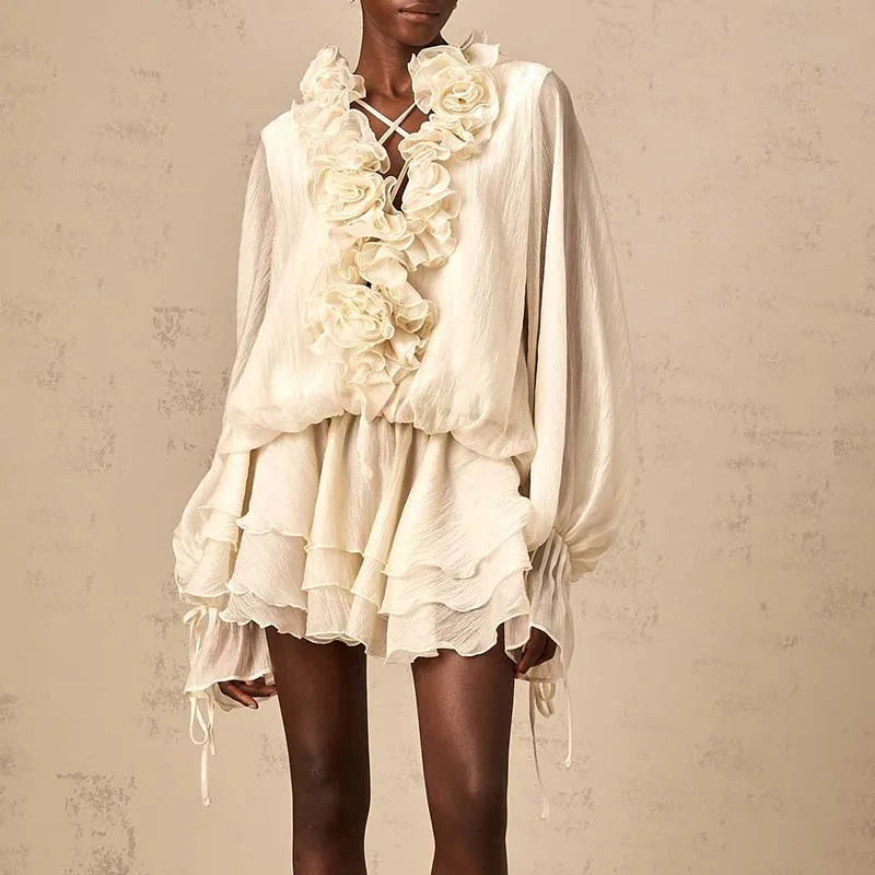 Elegant Flower Patchwork Dress