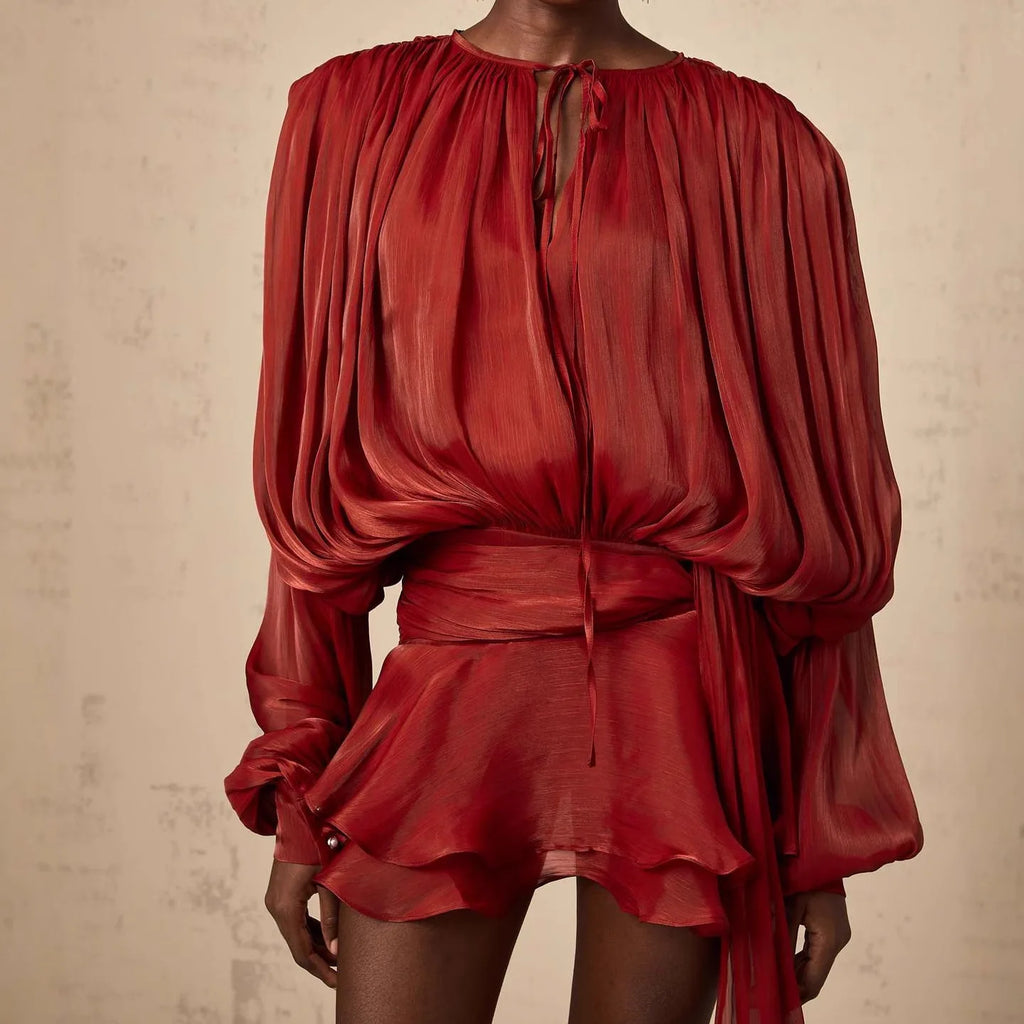 Elegant Chiffon Ruffle Dress