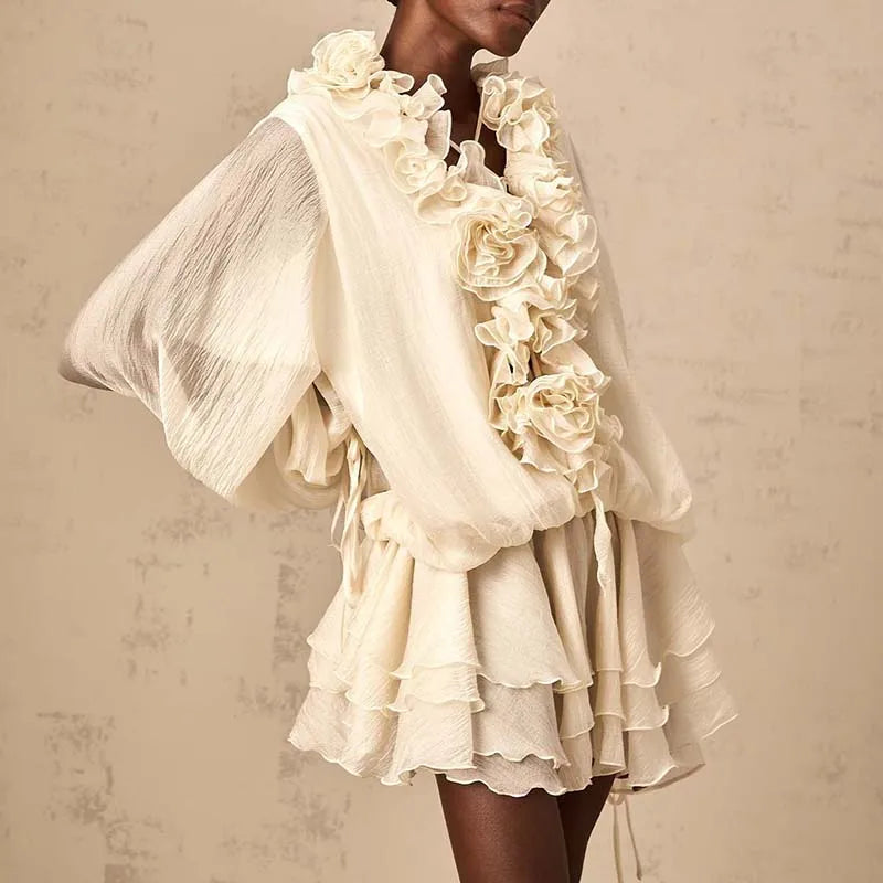 Elegant Flower Patchwork Dress