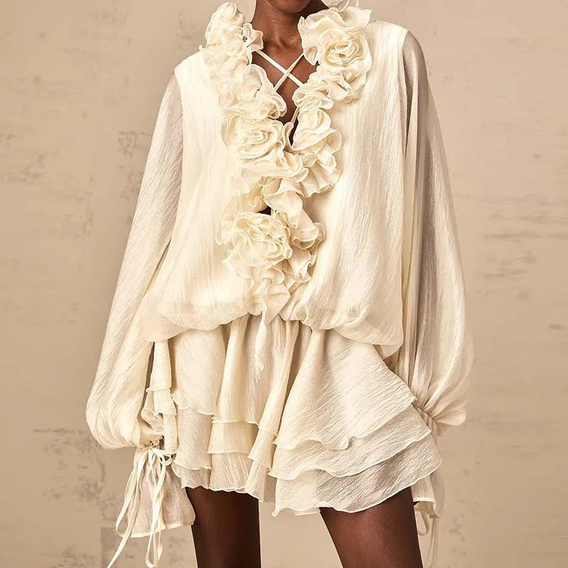 Elegant Flower Patchwork Dress