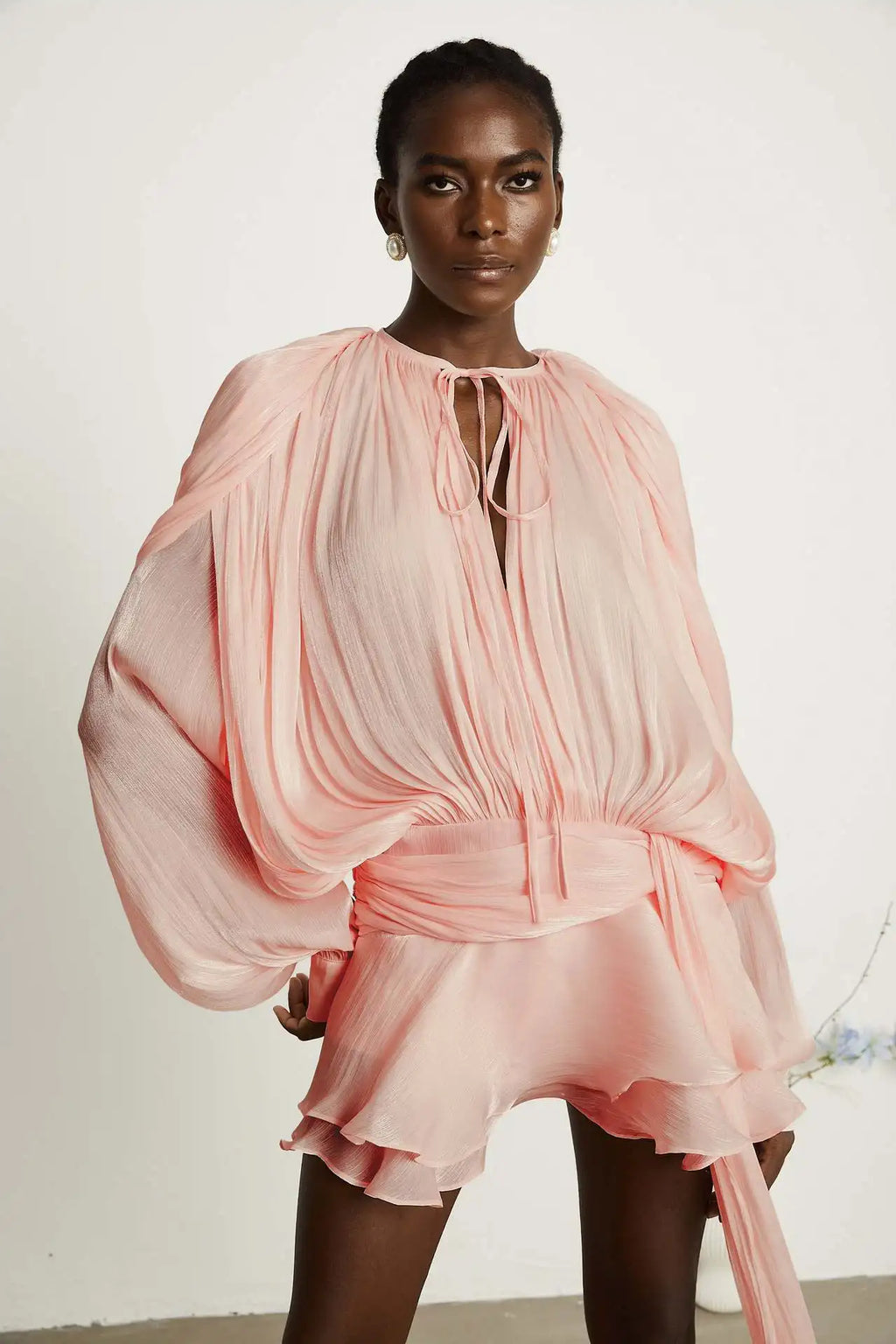 Elegant Chiffon Ruffle Dress