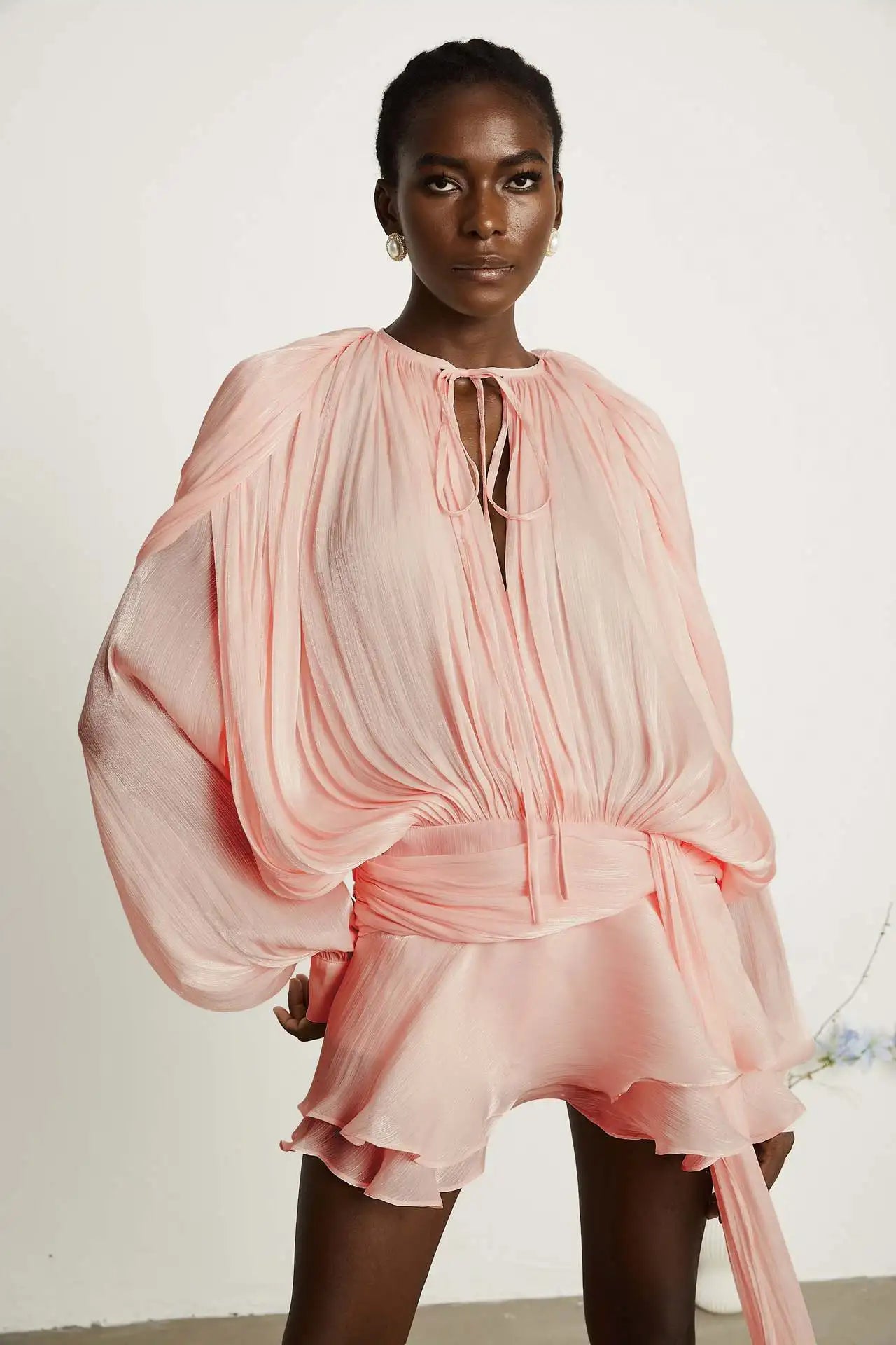 Elegant Chiffon Ruffle Dress