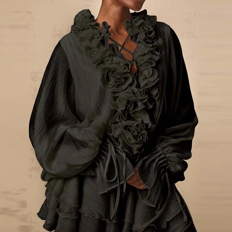 Elegant Flower Patchwork Dress