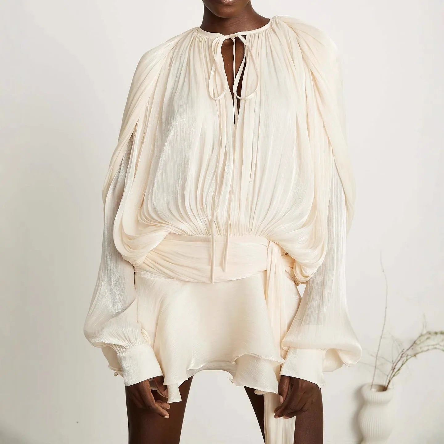 Elegant Chiffon Ruffle Dress