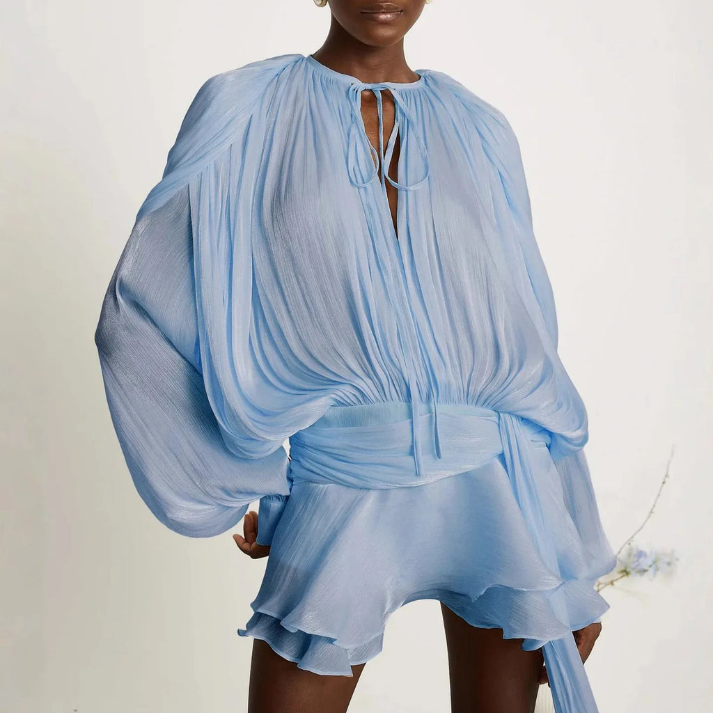 Elegant Chiffon Ruffle Dress